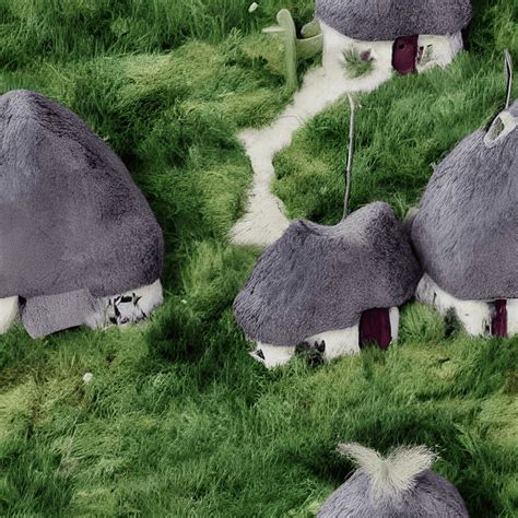 Whimsical Thatched Cottages Digital Graphic Creative Fabrica