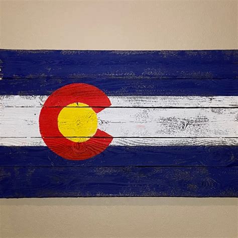 Wood Colorado Flag Etsy