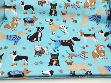 Dog Fabric Cotton Fabric By The Yard Bulldog Fabric Baby Etsy