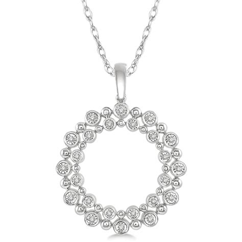 Jilco Twin Halo 15twt Diamond And White Gold Necklace