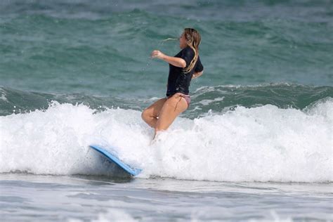 Hilary Duff In Bikini Bottoms Surfing Gotceleb