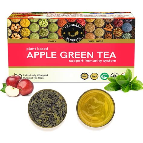 Amazon TEACURRY Apple Green Tea 1 Month Pack 30 Tea Bags