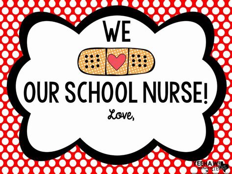 National School Nurse Day Freebie School Nurse Appreciation School