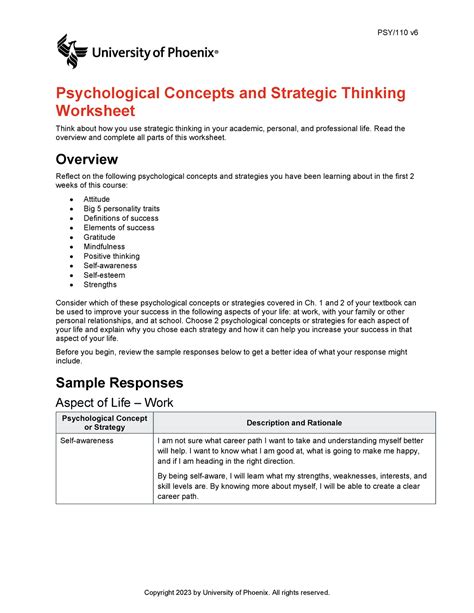 Week Ws Wk Summative Assessment Psychological Concepts And