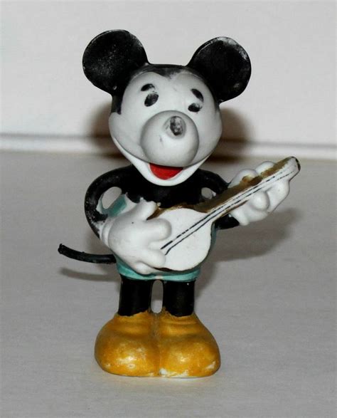 Large Banjo Playing Mickey Mouse Bisque 1930s Mickey Mouse Toys