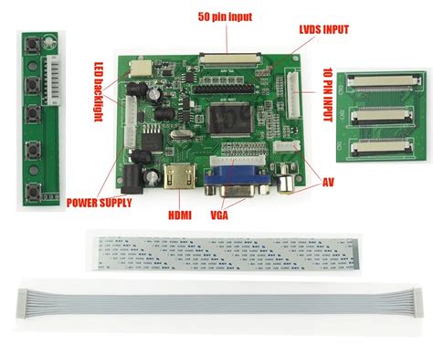 1pc Universal Hdmi Vga 2av 50pin Ttl Lvds Controller Board Module