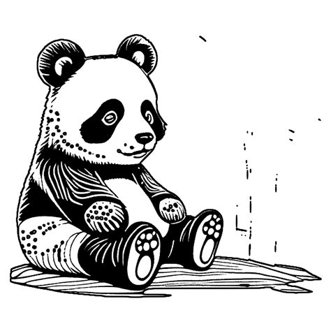 Panda Coloring Page · Creative Fabrica