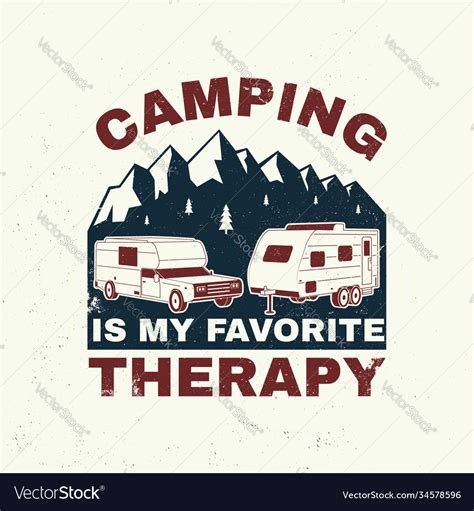 Camping Is My Favorite Therapy Quote Royalty Free Vector