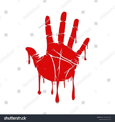 Blood Hand Print Isolated On White Stock Vector (Royalty Free ...