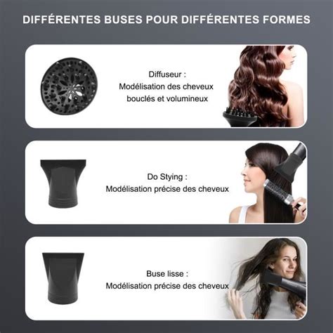 Sèche cheveux ionique haute puissance 2400W 3 Niveaux de Températures