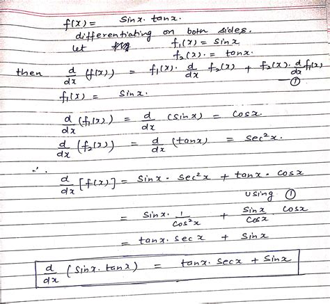 Solved Differentiate Differentiate Fx Sin X Tanx Course Hero