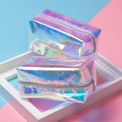 Outdoor Cosmetic Bag Holographic Makeup Bag Large Iridescent Travel