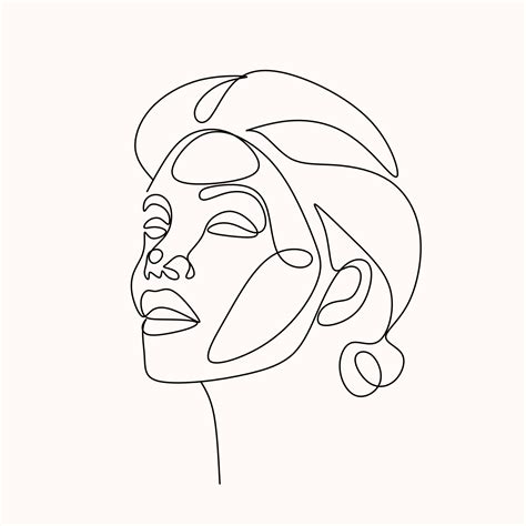 Feminine Face Line Art Vector Minimalist Line Drawing Woman Face Beauty Fashion Logo 4662686