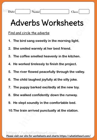 Free Printable Adverb Worksheets