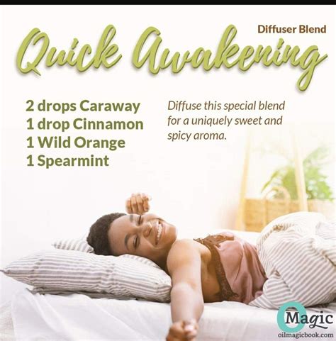 Quick Awakening Diffuser Blend Caraway Cinnamon Wild Orange Spearmint Young Living Diffuser