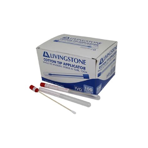 Livingstone Cotton Tip Applicator Swab With Wooden Stem Cm Sterile