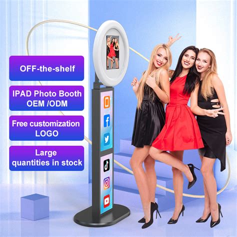 Wall Mounted Ring Light Led Photo Booth Kiosk For Ipad