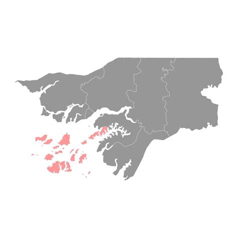 Premium Vector Bolama Region Map Administrative Division Of Guinea