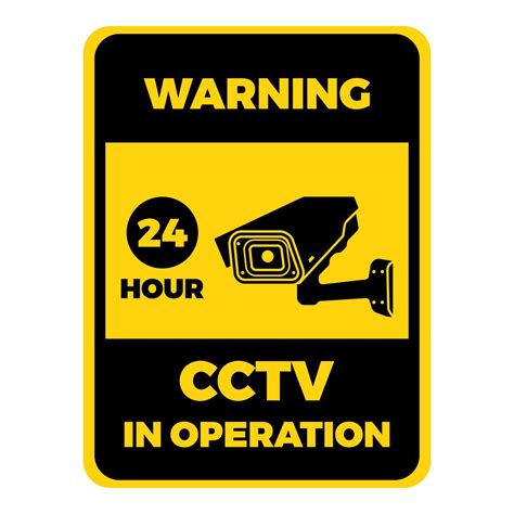 Warning CCTV In Operation Symbol Sign Design Vector Illustration