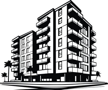 Building Clipart Black And White