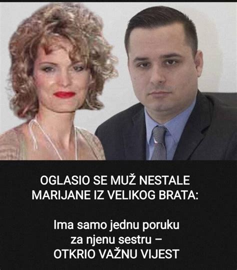 OGLASIO SE MUŽ NESTALE MARIJANE IZ VELIKOG BRATA Ima samo jednu poruku