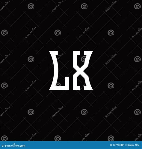 Lx Monogram Logo Letter With Curved Side Style Stock Vector