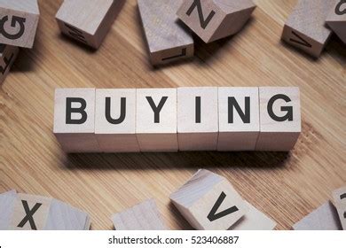 Buying Word Written Wooden Cube Stock Photo 523406887 Shutterstock