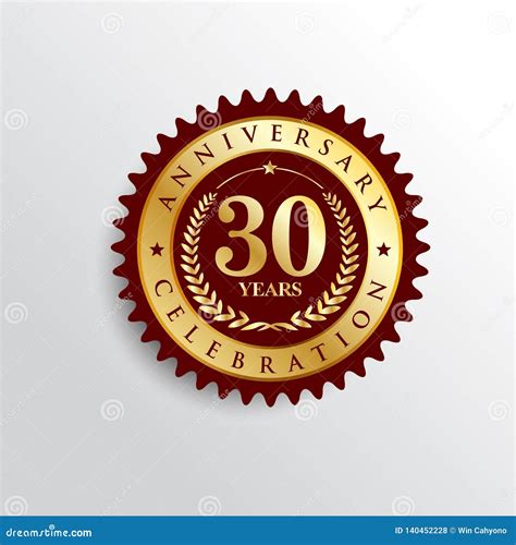 30 Years Anniversary Celebration Golden Badge Logo. Stock Vector - Illustration of element ...