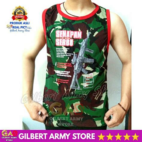 Jual Singlet Loreng Pria Low Cut Malvinas Tni Ad Gambar Gilbert Army