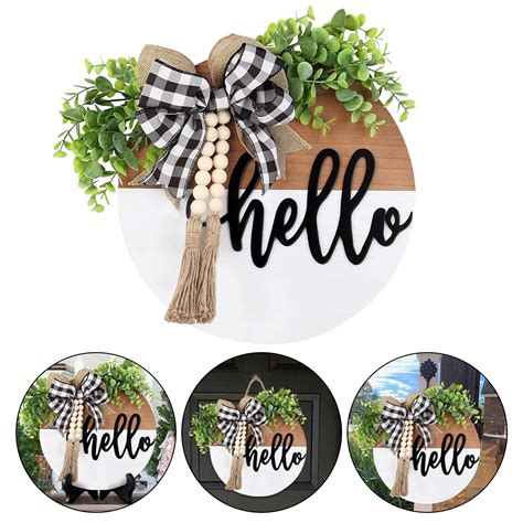 Meijuhuga Farmhouse Welcome Sign With Rustic Beads And Tassel Realistic