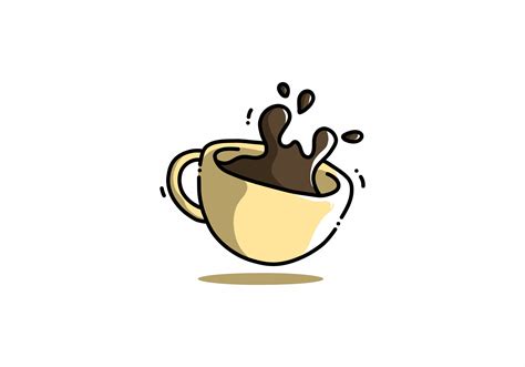 Coffee In Cup Kawaii Illustration 6607585 Vector Art At Vecteezy