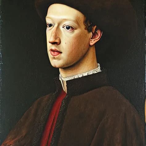 Portrait Of Mark Zuckerberg Oil Painting By Jan Van Stable Diffusion