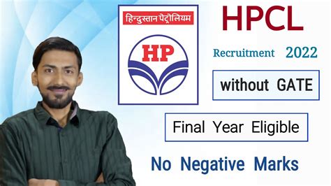 HPCL Recruitment 2022 Without GATE Final Year Eligible No Negative