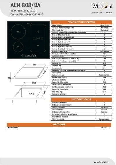 Whirlpool Piano Cottura A Induzione Da 60 Cm In Vetroceramica Nero ACM