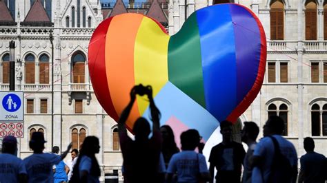 Activists Protest Controversial Anti Lgbt Law In Front Of Hungarian