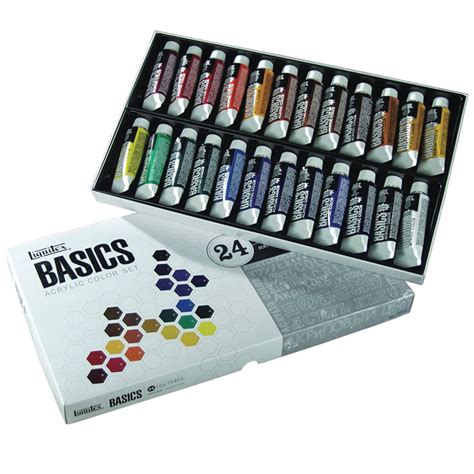 Set de acrílicos Liquitex Basics con 24 tubos de 22 ml