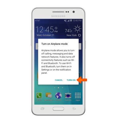 Samsung Galaxy Go Prime G530A Airplane Mode AT T