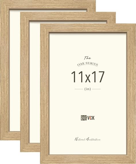 Vck 11x17 Poster Frame Set Of 3 Beige Oak Natural Solid Wood Wall Gallery