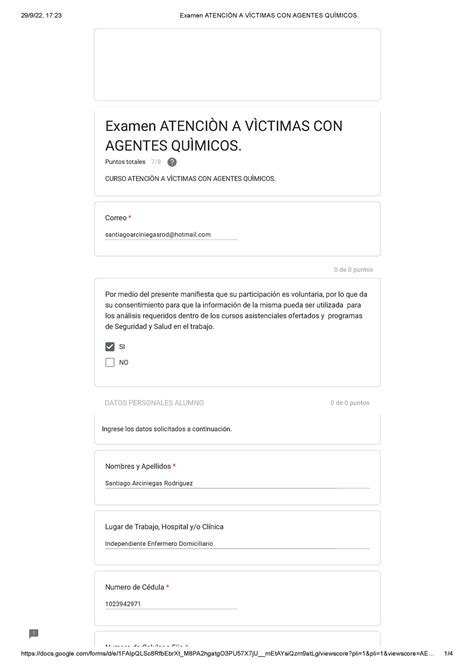 Examen Atenciòn A Vìctimas CON Agentes Quìmicos Correo