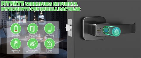 Fitnate Cerradura Inteligente Para Puerta Cerradura De Manija Con