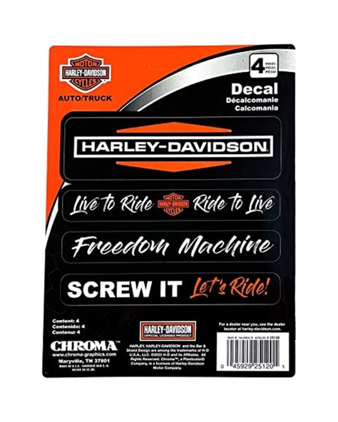 Adesivo Harley Davidson Kit Live To Ride Slogan Decal