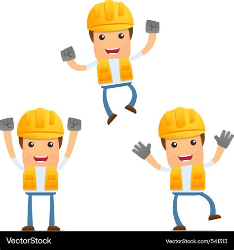 Happy Construction Workers Cartoon