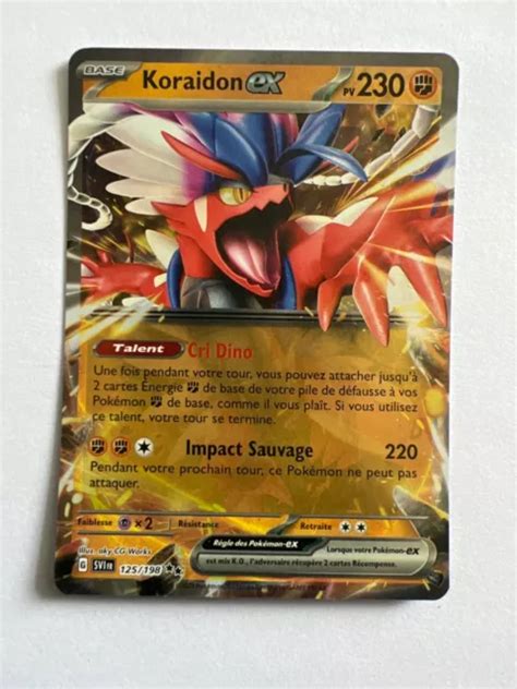 CARTE POKÉMON KORAIDON EX 125 198 RARE LEAGUE Ecarlate et Violet