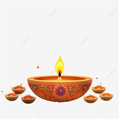 Beautiful Happy Diwali Wishes Banner With Realistic Diya Divali