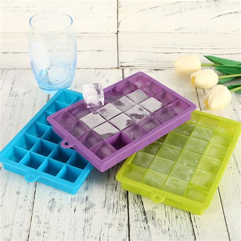 Willstar Ice Cube Tray Mould Silicone Plastic Lid Freezer Maker Kitchen