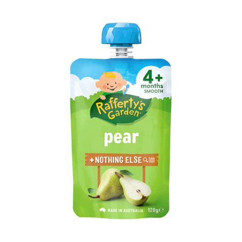 Raffertys Garden Pear Puree And Nothing Else Baby Food Pouch 4 Month