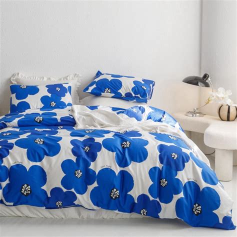 Amazon SUSYBAO Watercolor Flower Duvet Cover King 100 Cotton Blue