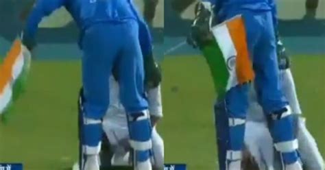 MS Dhoni Makes Sure Our National Flag Doesn't Touch The Ground | All ...