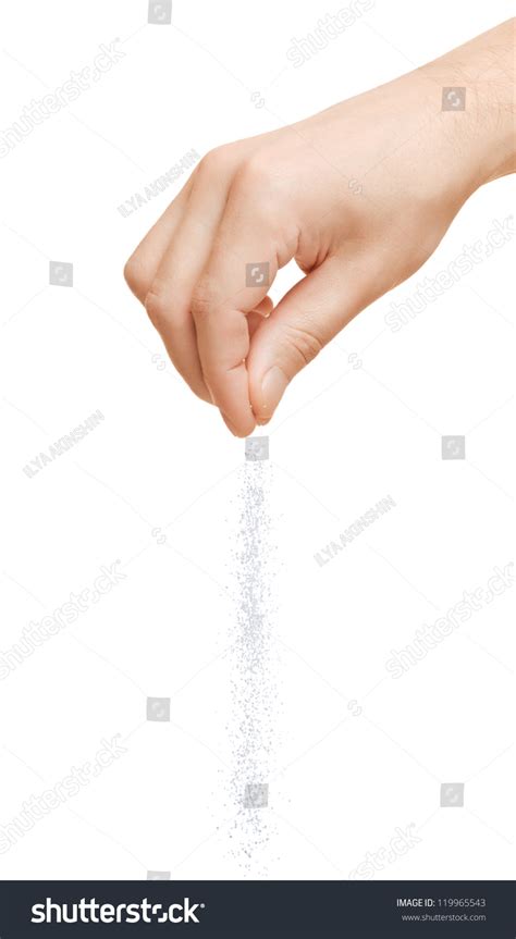 Hand Adding Salt On White Background Stock Photo 119965543 Shutterstock