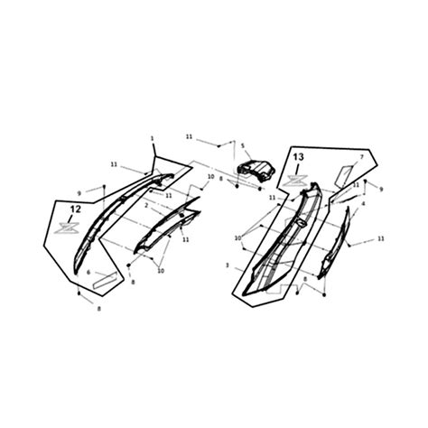 R BODY COVER ASSY BK 001U PIECES ORIGINE SYM